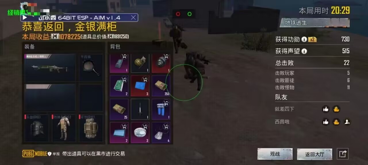 和平精英辅助【地狱犬直装V22稳定版】全屏自瞄 子弹瞬击 除草除树 车辆透视 车辆遁地